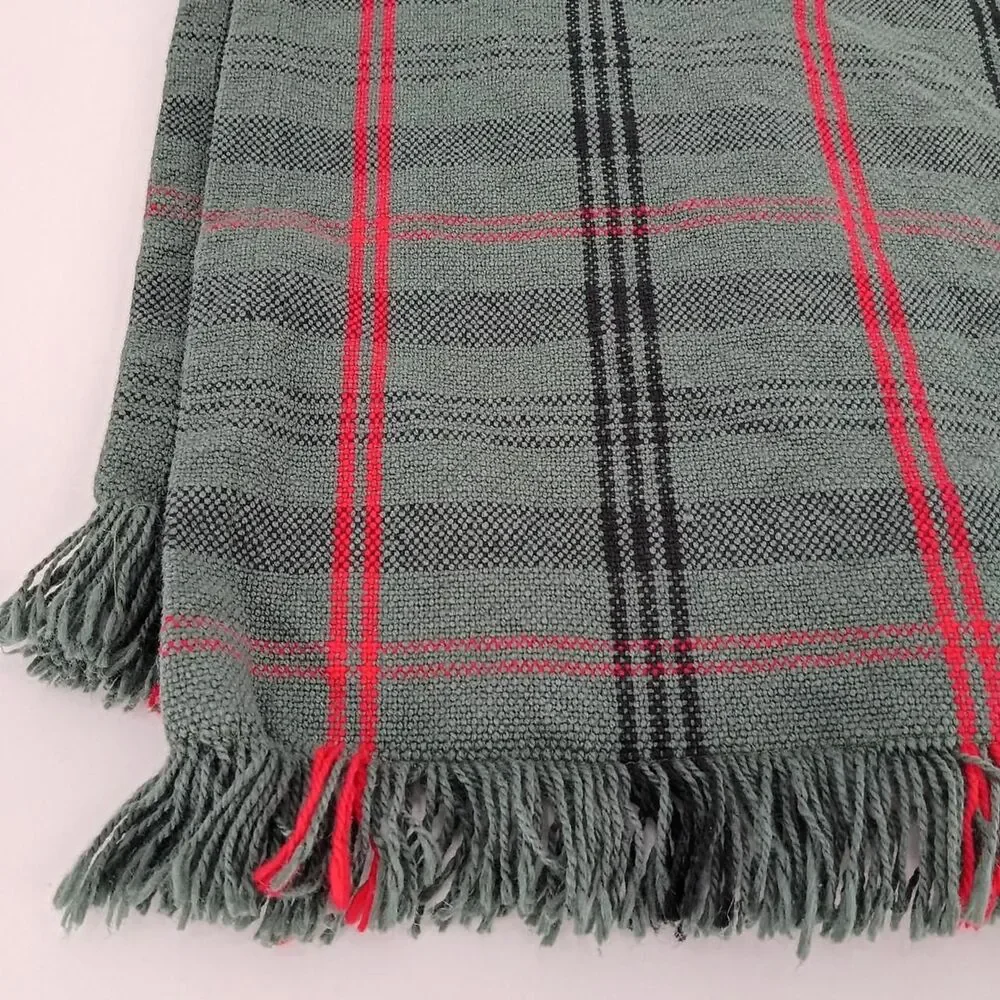 Hearth & Hand Magnolia Signature Plaid Table Runner Green Red Christmas 14x72